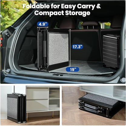 Dog Ramp for Car, Pawlify 71" x 17.3" Dog Ramps for Large Dogs with Anti-Pinch Handle and Anti-Slip Rug Surface, Folding Dog Ramp Up to 250LBS, Portable Dogs Car Ramp for SUV, Trucks