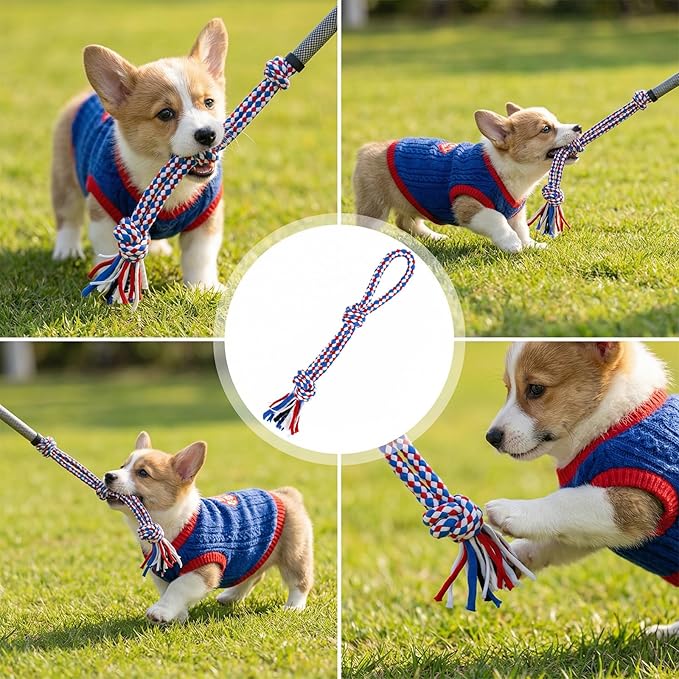 2pcs Small Dog Rope Toys, Puppy Rope Toys Teething, Rope Puppy Teething Toy for Aggressive Chewers for Puppys Small Dogs Teeth Health, Relieve Boredom
