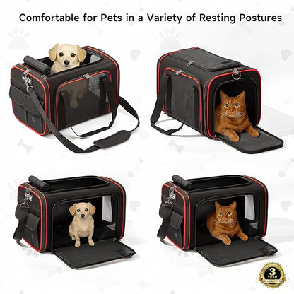 EliteField Soft-Sided Pet Carrier (3-Year Warranty, Airline Approved), Foldable Travel Bag with Removable Fleece Bed for Dogs, Cats & Small Pets, Scratch-Resistant Mesh