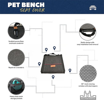URBANTRANSIT Pet Seat Cover for Your Back Seat and Durable Dog Car Hammock, Protects Your Car's Interior from Pets, Children & Spills - Measures 53" X 41.5" to Fit Most Vehicles