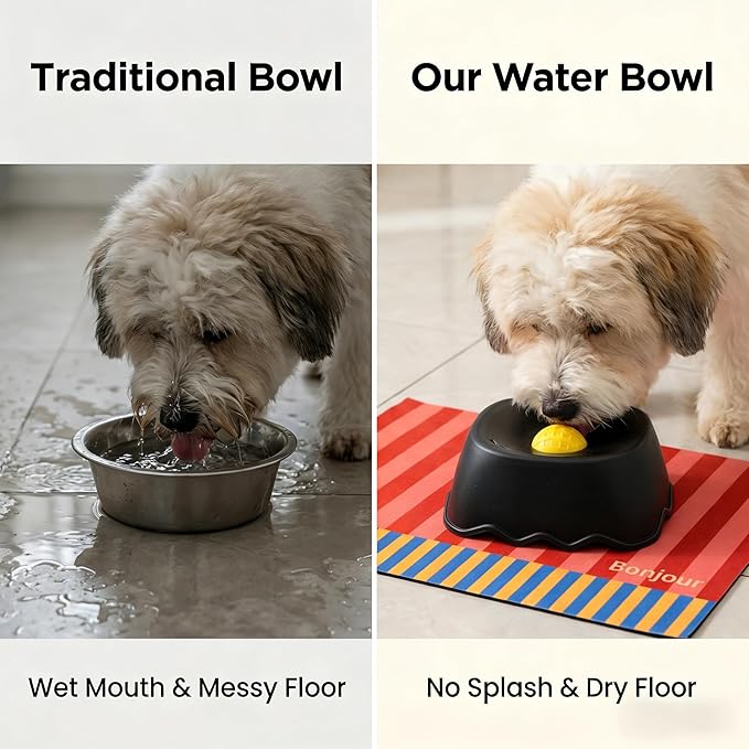 Slow Feeder Dog Bowl for Liquid, 250ml Non-Slip for Bone Broth & Yogurt, Prevents Wet Chin, Anxiety Relief & Mental Stimulation, Easy to Clean Food-Grade Enrichment Toy for All Breeds