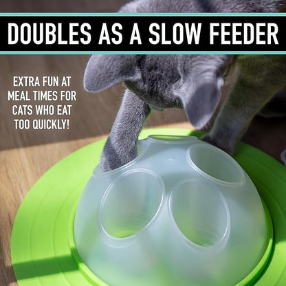 Franklin Pet Supply Co. Interactive Cat Digging Slow Feeder Bowl - Toy Bowl for Treats + Food - Scratching Feeder - Interactive for Cats + Kittens