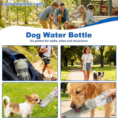 Portable Dog Water Bottle Active Oxygen Puppy Water Bowl & Dispenser for Travel, Improves Taste and Boosts Immunity for Pet Health Care Water Bottle (A-013B-white)