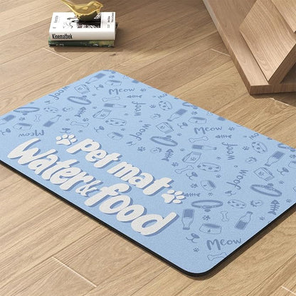 Pet Feeding Mat-Absorbent Dog Mat for Food and Water Bowl-No Stains Quick Dry Dog Water Dispenser Mat