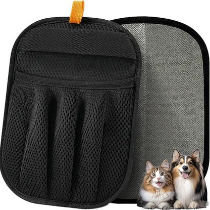 Pet Hair Removal Glove for Laundry, Magic Grooming Brush for Dogs Cats, Electrostatic Hair Remover Tool with Five-Finger Design for Couch, Carpet, Clothing, Car Seat Black