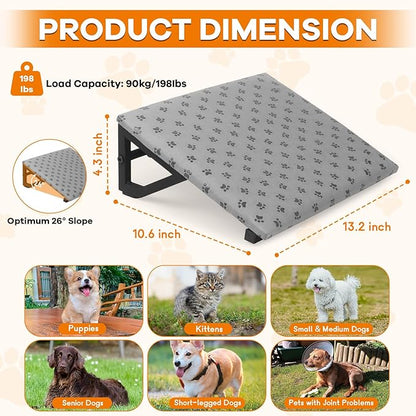 Dog Ramp for Stairs, Non-Slip Dog Stairs, Low-Angled Pet Ramps for Small Dogs and Cats, Medium Dogs, Step and Stair Assist for Injured and Older Pets, 3 Pack