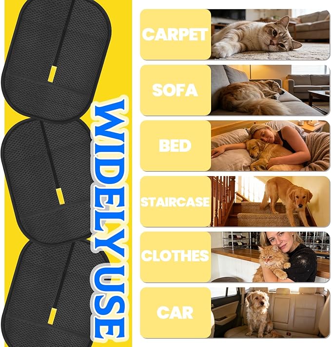 Pet Hair Removal Glove for Dogs & Cats, 2 Pack Newly Upgraded Reusable Electrostatic Pet Hair Glove, Magic Brush Pet Hair Remover Tool for Clothing, Couch, Carpet, Car Seat