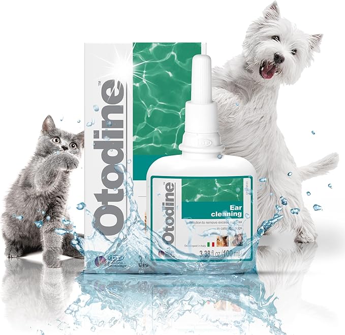 Otodine Dog Ear Cleaner Solution Drops for Itchy Ears, Infections, Head Shaking, Scratching, Wax, Debris & Odor - Tris-EDTA Flush - Gentle & Safe for Cats & Puppies - 100ml