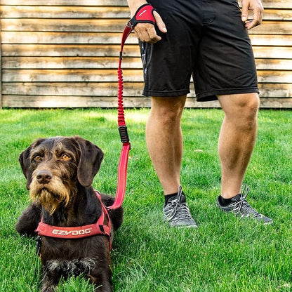 EzyDog Handy 48 Bungee Dog Leash - The Best Hands-Free Running Leash Training Lead with Superior Control and Reflective Stitching - Zero Shock Shock-Absorbing Technology (Adjustable 36” - 48”, Red)
