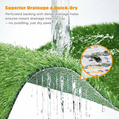 Replacement Artificial Grass for Dog Potty – 31.5" x 23.6" Large Fake Grass Pad, Quick-Dry Drainage Backing, Odor Control & UV Resistant, for Indoor/Outdoor Dog Potty Tray (Grass Only)