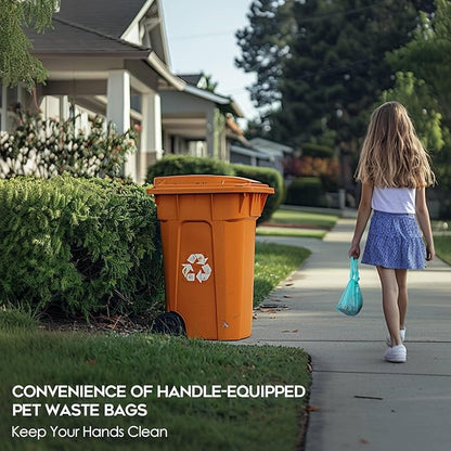 Compostable Dog Poop Bags for Swivel Bin & Rake Dog Pooper Scooper, AYOTEE Dogs Waste Bags with Handles Biodegradable 50 Packs