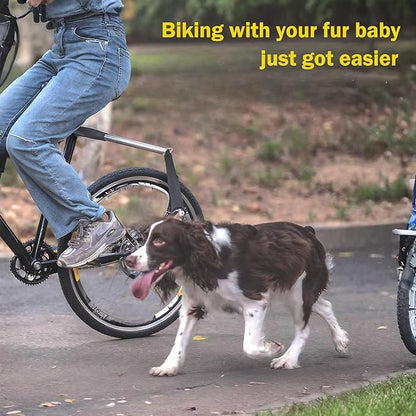 Dog Bike Leash 180° Rotating - Dogs Bike Attachment Bicycle Pet Leash Hands Free Thickened Steel Wire Rope Easy to Installation and Removal Fit for Medium Large Dog