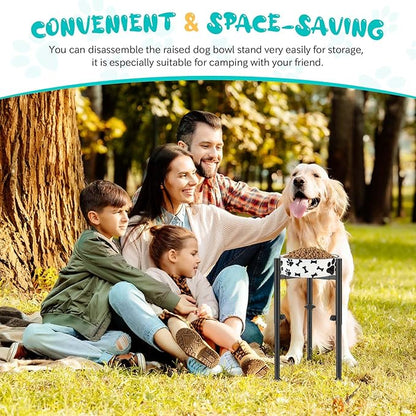 Adjustable Dog Bowls Elevated Stand, 4 Heights, Wide 6-10", Oppro Metal Raised Tall Single Dog Food Bowl Holder, Upgrade Lifted Water Feeder with Tray for Medium Large Small Breed, H: 8”/10”/12”/13.8”