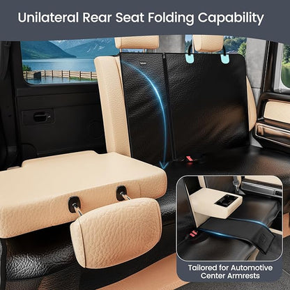 Dog Car Seat Cover for Back Seat with PU Leather, Waterproof Backseat Pet Cover for Dogs, Rear Seat Protector for Dogs with Non-Slip Net, Universal Fit for Car, Truck and SUV, Black