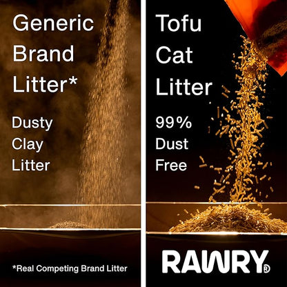 Tofu Cat Litter by Rawry | Flushable Natural Compostable Cat Litter Five Bags (5 Month Supply: 17.5kg)