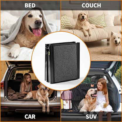 Dog Ramp for Car 63" Long & 17.3" Wide Portable Dog Ramps for Large Dogs with Non-Slip Rug Surface Dog Car Ramp for SUV Car & Truck, Outdoor Pet Ramp Folding Dog Ramp Up to 250LBS