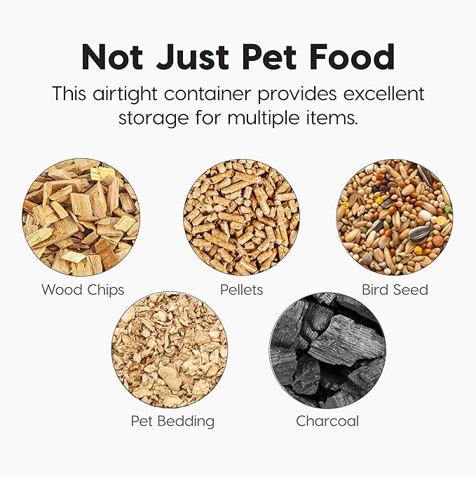 IRIS USA Dog Food Storage Container, Airtight Lid, Up to 13 Pounds Pet Food Storage, Versatile Pet Food Bin, Treats, BPA Free, Smoke