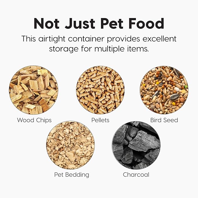 IRIS USA Dog Food Storage Container 22 lbs, WeatherPro Made in USA, Airtight Pet Food Storage Bin with Wheels for Dog Cat Bird Chicken Food, Holds Up to 22 lbs, Keep Fresh, BPA Free, Smoke