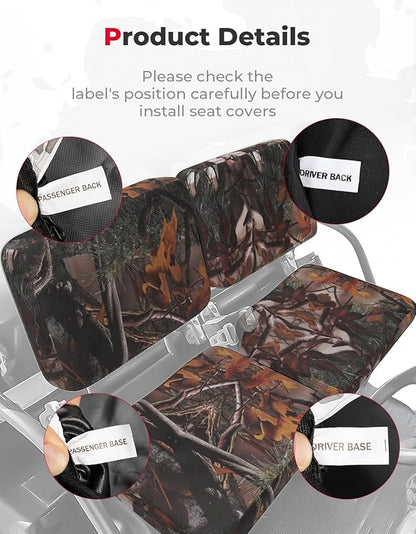 KEMIMOTO Seat Covers Camo Compatible with Kubota RTV X900, RTV X1120D, RTV 1140 2014-2025 and X1100 2007-2013, Compatible with Kubota Sidekick RTV-XG850