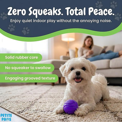 SuperFetch Dog Balls 1.5 Inch No Squeak Toy for Small Dogs Teething Toys for Puppies Rubber Balls for Fetch, Training, Boredom and Solo Play - 12 Pack