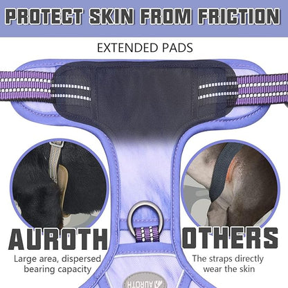 AUROTH Tactical Dog Harness for Large Dogs No Pull Adjustable Pet Harness Reflective K9 Working Training Easy Control Pet Vest Military Service Dog Harnesses Very Peri M