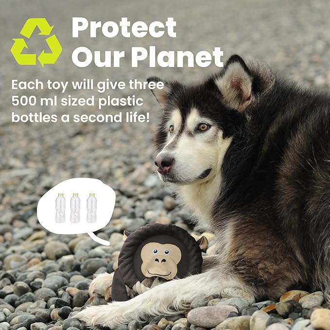 PAWSPIK Flying Disc Tug-of-War Toy, Eco-Friendly Recycled Material, Squeaker Toy for Medium and Large Dogs, for Throwing & Fetching 8.5" Diameter (Sleepy Sloth)