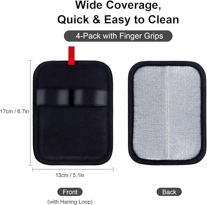 4PCS Electrostatic Pet Hair Removal Gloves Brush, 6.7x5.1 Reusable Static Remover for Cat Dog Hair, Grooming Glove for Couch, Furniture, Carpet, Car Seat, Fast Animal Fur Removal Mitt Tool