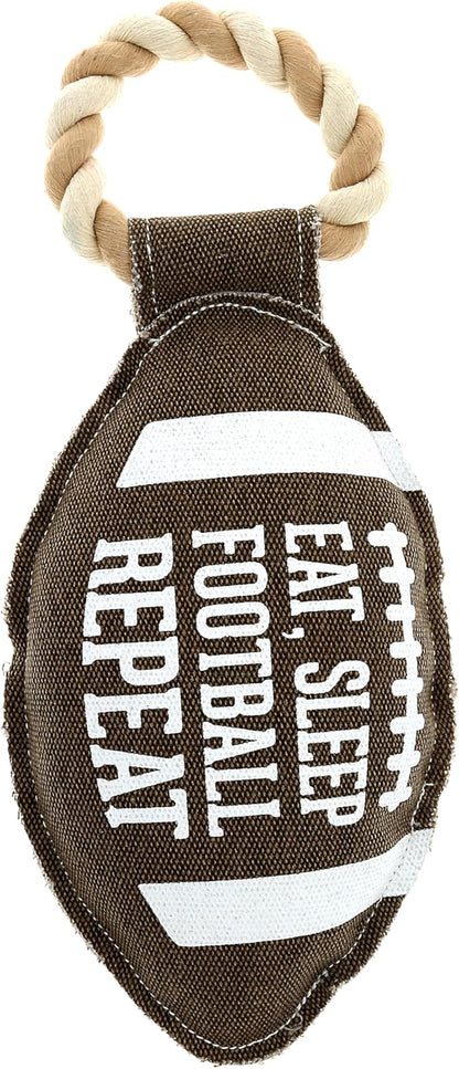 Pavilion Gift Company - Football - 12" Canvas Rope Dog Toy Chew Tug of War Football Game Sports Best Friend Dog Doggy Puppy K9 Gift