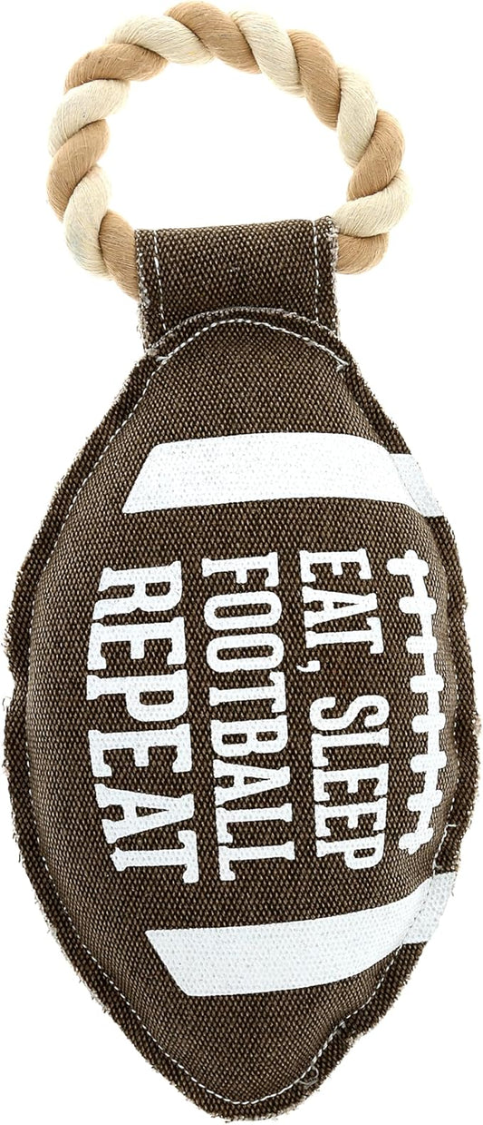 Pavilion Gift Company - Football - 12" Canvas Rope Dog Toy Chew Tug of War Football Game Sports Best Friend Dog Doggy Puppy K9 Gift