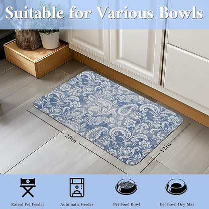 Dog Food Mat for Floors Waterproof Quick Dry Pet Placemat Cat Feeding Bowls Mats for Food and Water, Eco-Friendly Dog Accessories Diatomite Pets Supplies 16" X 24"