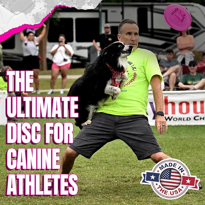 Hyperflite Macro Competition Standard Dog Disc 5" (28g) | Ultimate Flying Disc for Dogs | Official Skyhoundz Competition Disc for Play, Fetch & Pool Fun | Floats | Lightweight | Anti-Glare - Pink