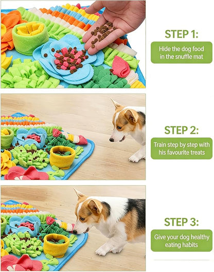 KeeKit Snuffle Mat for Dogs, 20''x20'' Large Slow Feeder Mat for Small & Medium Breeds, Encourages Natural Foraging Skills, Durable Sniff Mat for Mental Stimulation & Stress Relief