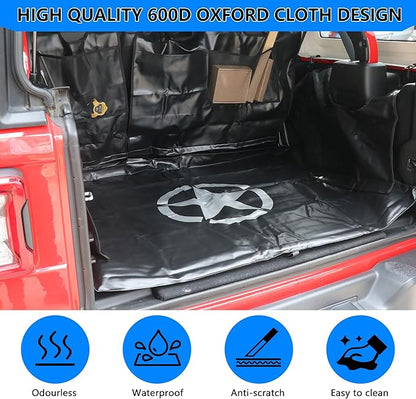 Dog Car Seat Cover for 2007-2025 Jeep Wrangler JK JL 4 Door Waterproof Cargo Liner Car Seat Protector Heavy Duty Scratch Proof Dog Hammock with Nonslip Bottom, Star