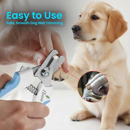 Dog Nail Clippers and Cat Nail Clipper Set with Light—Safe, Easy, and Precise Grooming Tool for Dogs, Cats, Puppies, and Small Pets (Blue)