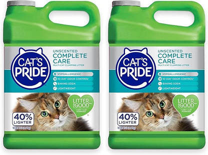 Cat's Pride Premium Lightweight Clumping Litter: Complete Care - Up to 10 Days of Powerful Odor Control - Hypoallergenic - Multi-Cat, Unscented, 10 Pounds (Pack of 2)