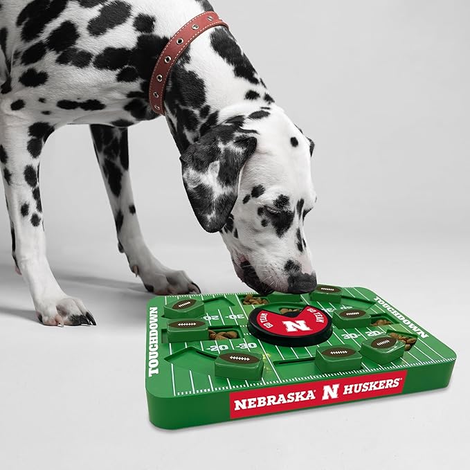 Pets First NCAA Nebraska Large Puzzle Toy - Interactive Treat Dispenser, Slow Feeder for Dogs, New Large Size