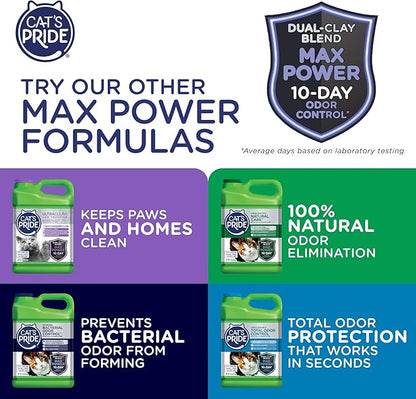 Cat's Pride Max Power: Total Odor Control - Up to 10 Days of Powerful Odor Control - Strong Clumping - Hypoallergenic - 99% Dust Free - Multi-Cat Litter, Unscented, 15 Pounds (Pack of 2)