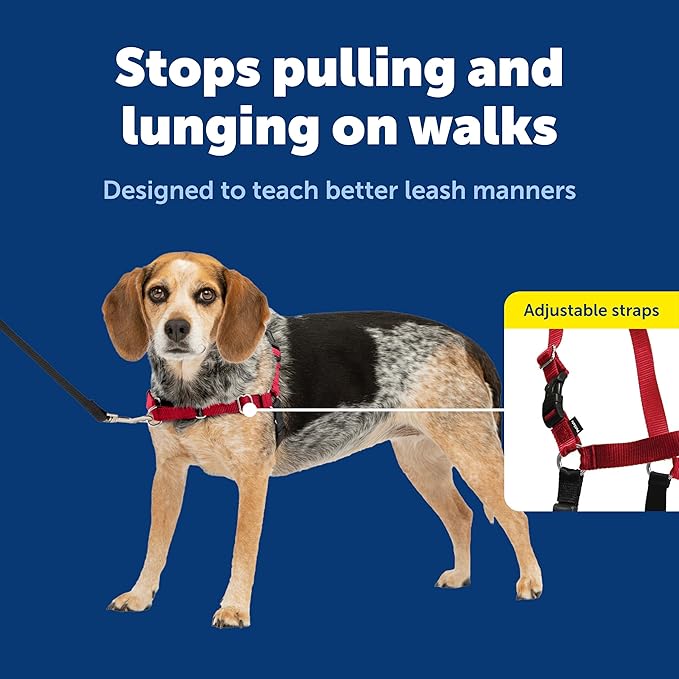 PetSafe Easy Walk No-Pull Dog Harness - The Ultimate Harness to Help Stop Pulling - Take Control & Teach Better Leash Manners - Helps Prevent Pets Pulling on Walks, Small/Medium, Red/Black