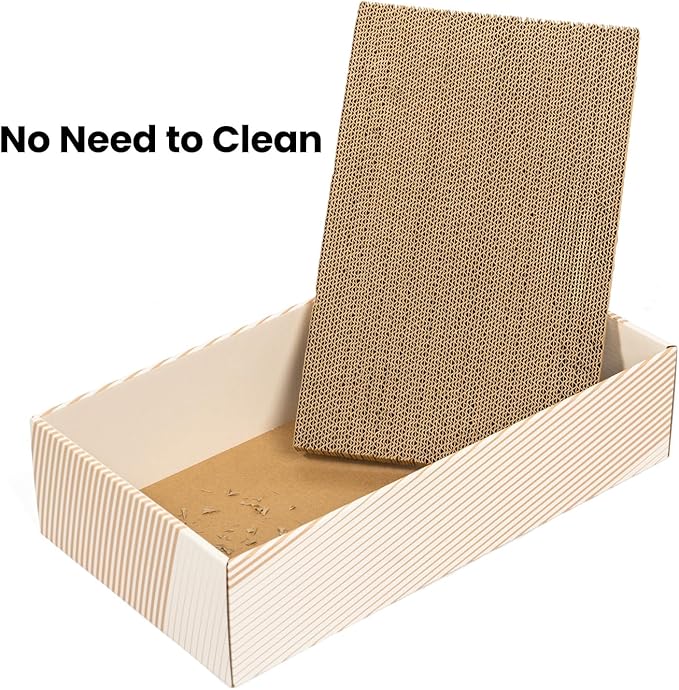 Cat Scratcher Box with 4 Scratching Pads&2 Separate Cardboard Boxes,2-in-1 Cardboard Cat Scratch for Multiple Kitten Interactive Play,Birthdays Holiday Toys Gift,Gradient-Ball Toy
