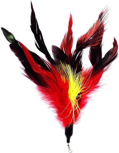 Pet Fit For Life - 6 Piece Kitten Toy Refill Pack - Replacement for Indoor Cat's Interactive Wand and Catch Wand - Features 5 Assorted Feathers, 1 Furry Tail Attachments