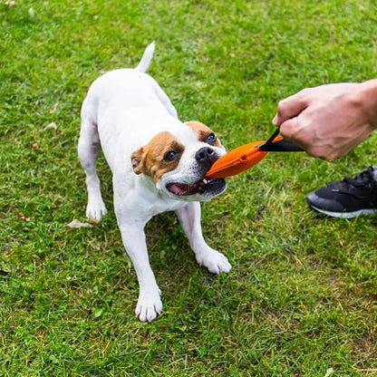 Bull Fit K9 Dog Bite Tug Toy with Strong Handle - Made of Durable & Tear-Resistant French Linen - Perfect for Tug of War, Fetch & Puppy Training - Ideal for Medium to Large Breeds