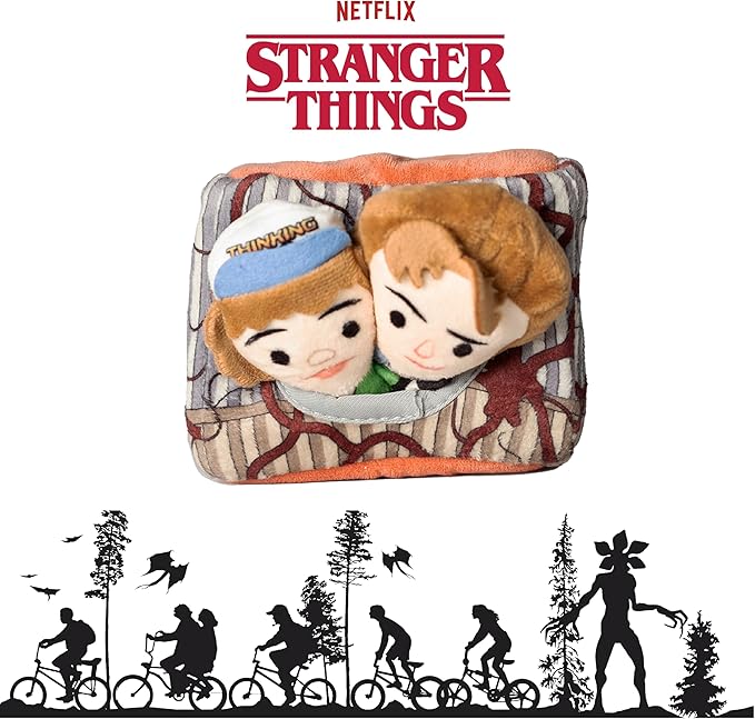 design LAB, Inc. Stranger Things Official Merchandise | Plush Nesting Toy for Dogs | Dustin & Eddie in Trailer | Cool Dog Toys Squeak and Hide for Indoor Interactive Play | Stranger Things Toys
