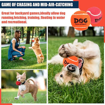 AMA SPORT Tennis Balls for Dogs 12 Pack 2.5" Red Dog Tennis Balls for Puppy Small Medium Dog Toys, Designed for Dogs Floating, Water-Hunting, Fetch, Fun Playing, Daily Exercise, Mid-air Catching