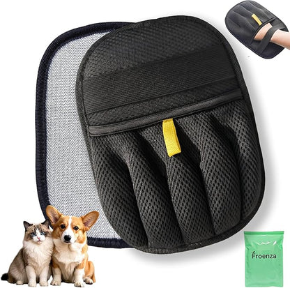 Pet Hair Removal Glove for Dogs & Cats- Upgraded 10mm Thickened Electrostatic Magic Brush- Pet Hair Remover Glove for Couch, Furniture, Clothes, Car & Carpet, Reusable Pet Hair Removal Tool