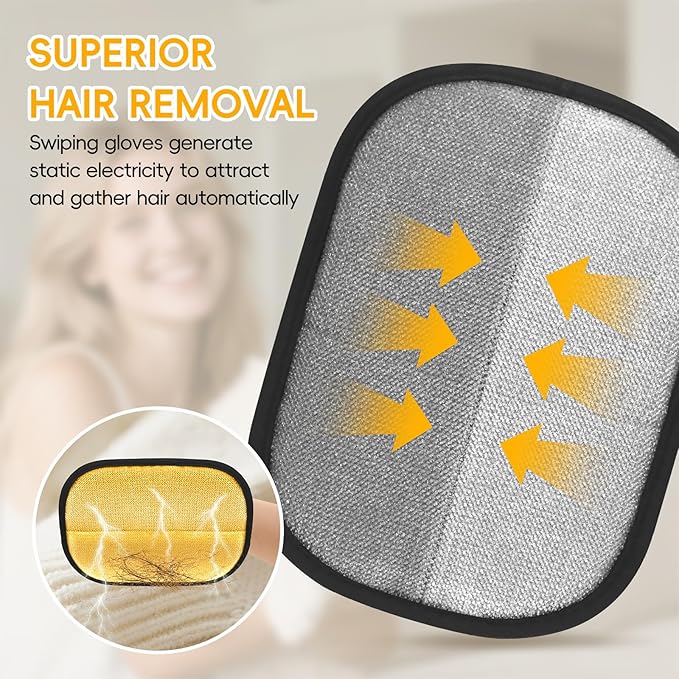 2 Pcs Pet Removal, Magic Brush Electrostatic Pet Remover, Reusable Dog Cat Fur Remover Mitt, Pet Grooming Cleaning, Pet Cleaner Removal Tool for Couch, Furniture