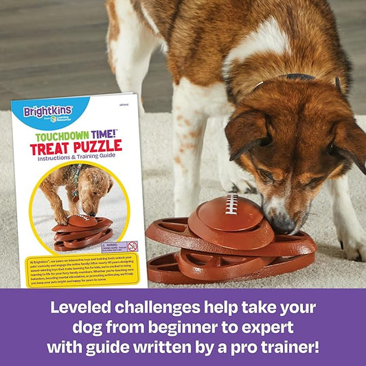 Brightkins Touchdown Time Treats Puzzle - Enrichment Puzzle Toys for Dogs Mental Stimulation, Gift for Puppies