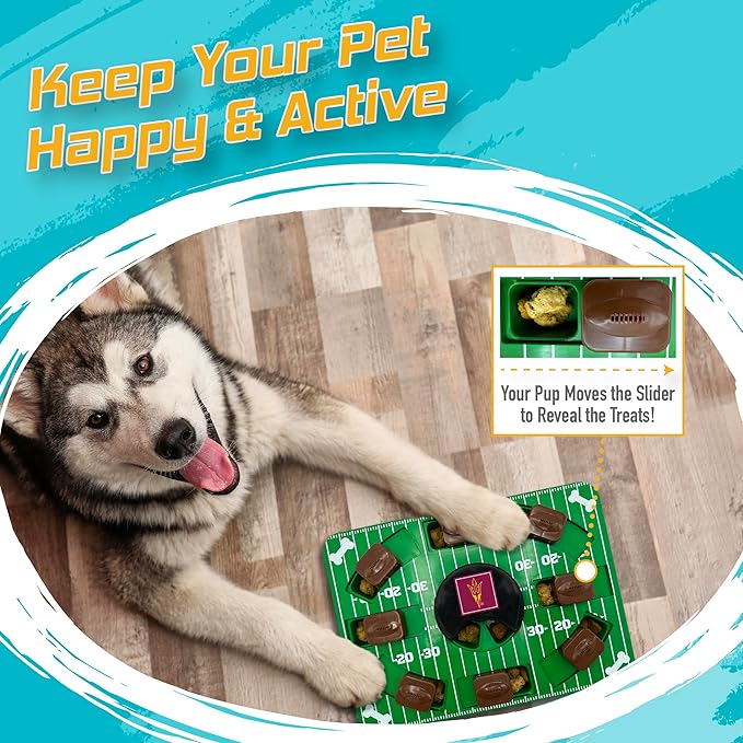 NCAA Puzzle Toy Slow Feeder, Puzzle Treat Dog Toy, Interactive Dog Treat Toy, Dog Puzzle Feeding Slow Toy (Arizona State Sun Devils)