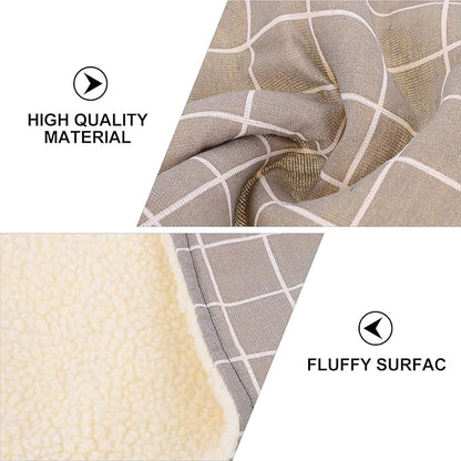YARNOW Pet Cat Hammock Bed Winter Thickened Plush Hanging Pad Medium Gray Plaid Washable Pet Sleeping Bed Suitable for Indoor Cats Guinea Pigs Chinchillas