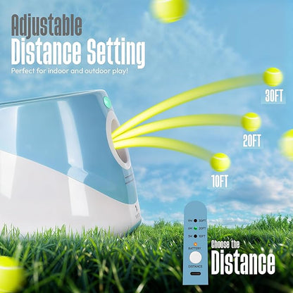 Automatic Dog Ball Launcher for Small Dogs – Dog Ball Thrower Fetch Machine - Indoor Outdoor Interactive Toy with 3 Mini Tennis Balls 2 Inch