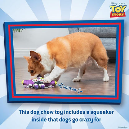 Disney for Pets Pixar’s Buzz Lightyear Plush Dog Toy - Ballistic Nylon Fabric Toy with Squeaker for Dogs - Officially Licensed Product, 9 Inch